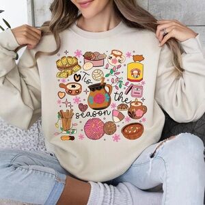 Cozy Beige Graphic Sweatshirt